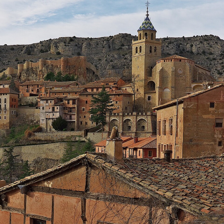 Bell tower of Albarracín Cathedral in Spain