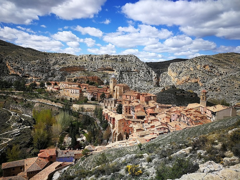 Traditional medieval rooftops and buildings in Albarracín Spain