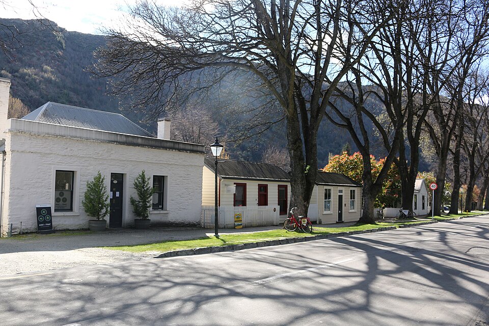Historic shops along Buckingham Street in Arrowtown New Zealand