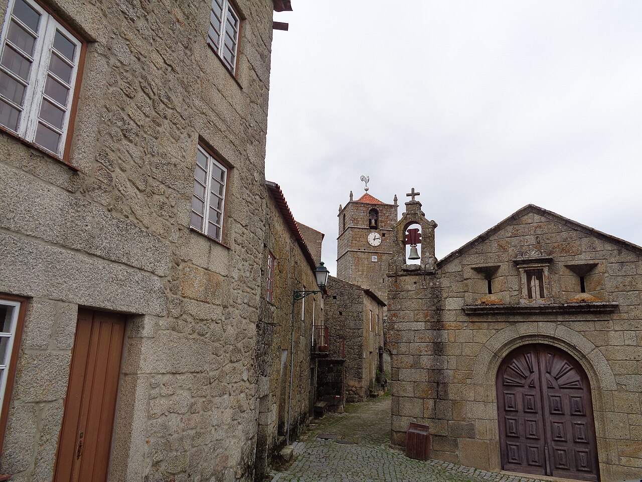 Church of Mercy in Monsanto Portugal along a historic stone street