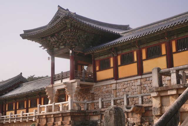 Traditional architecture at Bulguksa Temple in Gyeongju South Korea
