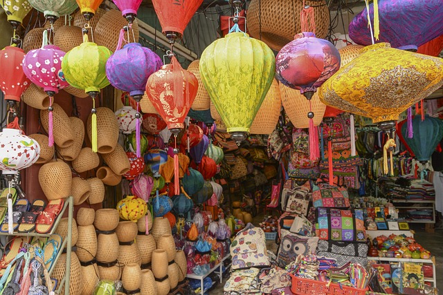 Traditional lantern shop in Hoi An Vietnam