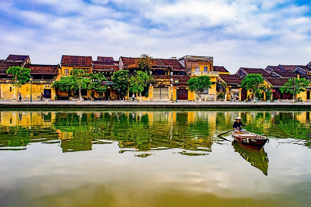 Riverside buildings in Hoi An Ancient Town Vietnam