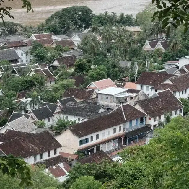 French colonial and traditional Lao architecture in Luang Prabang