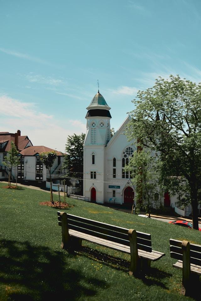 Historic church in Lunenburg Nova Scotia Canada