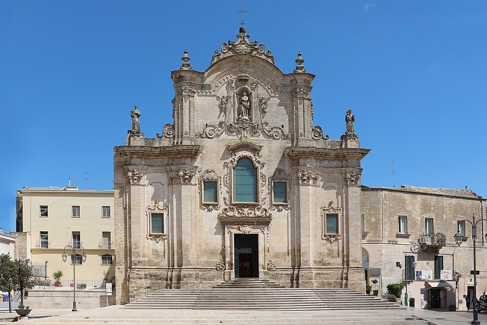 Facade of the Church of San Francesco d'Assisi in Matera, Italy