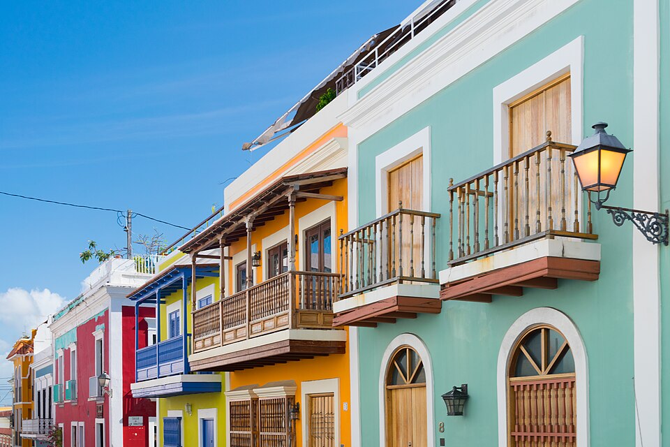 Colorful colonial buildings in Old San Juan Puerto Rico