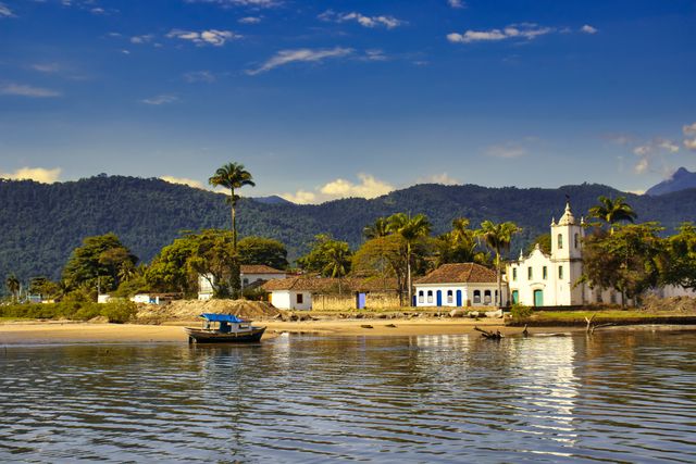 Waterfront buildings in Paraty Brazil