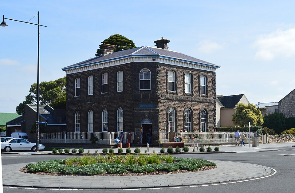 The historic Bank of Australasia building in Port Fairy