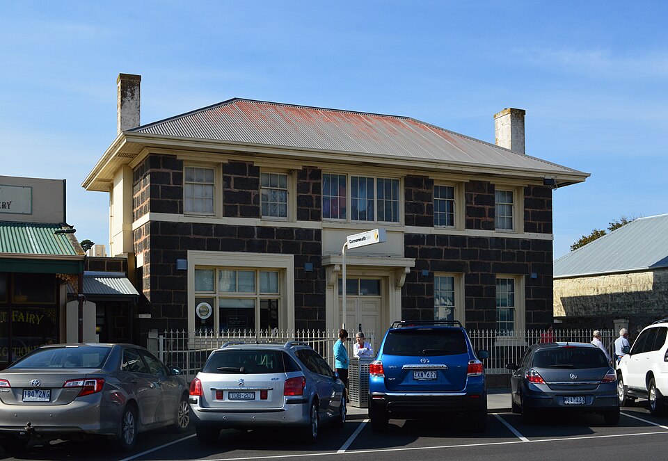 The Commonwealth Bank building, a heritage landmark on Sackville Street, Port Fairy