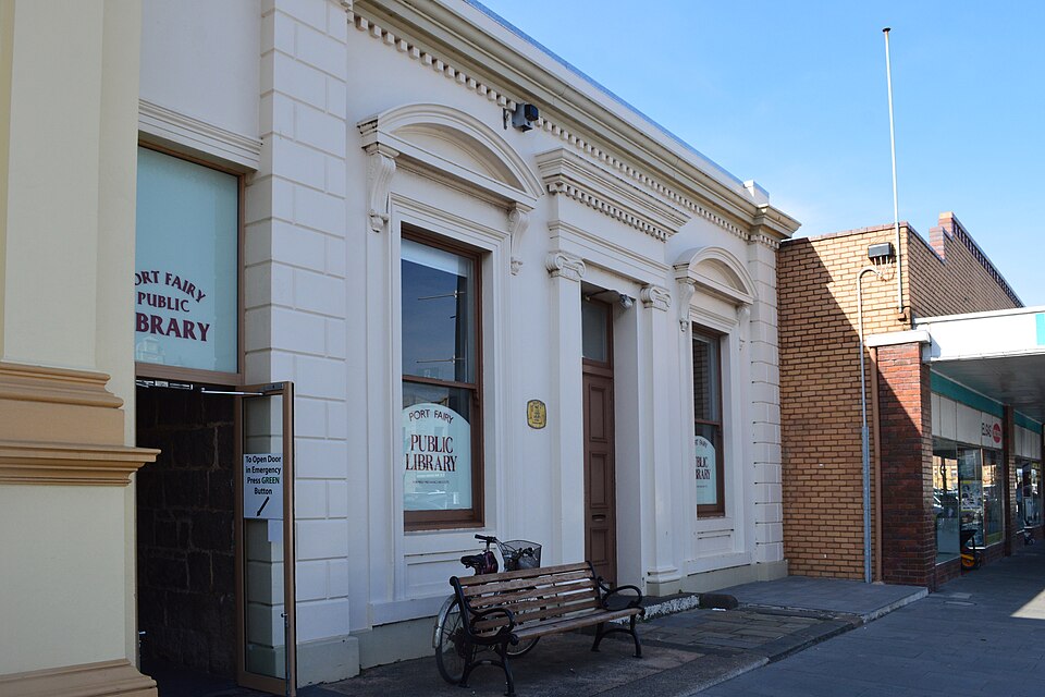 Port Fairy's historic library building on Sackville Street