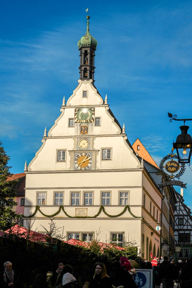 The Ratstrinkstube (Councillors' Tavern) clock gable in Rothenburg ob der Tauber