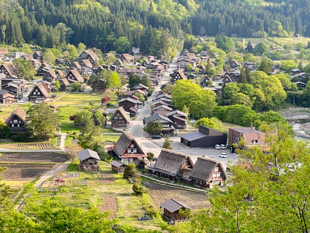 Aerial view of Shirakawa-go traditional village in Japan