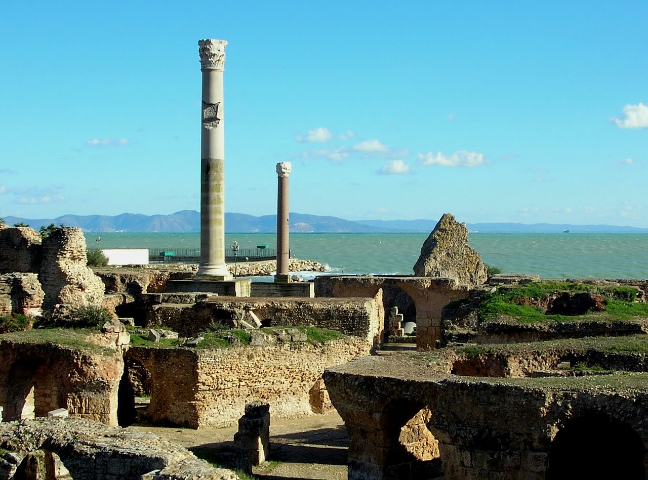 Roman columns at the Antonine Baths in Carthage