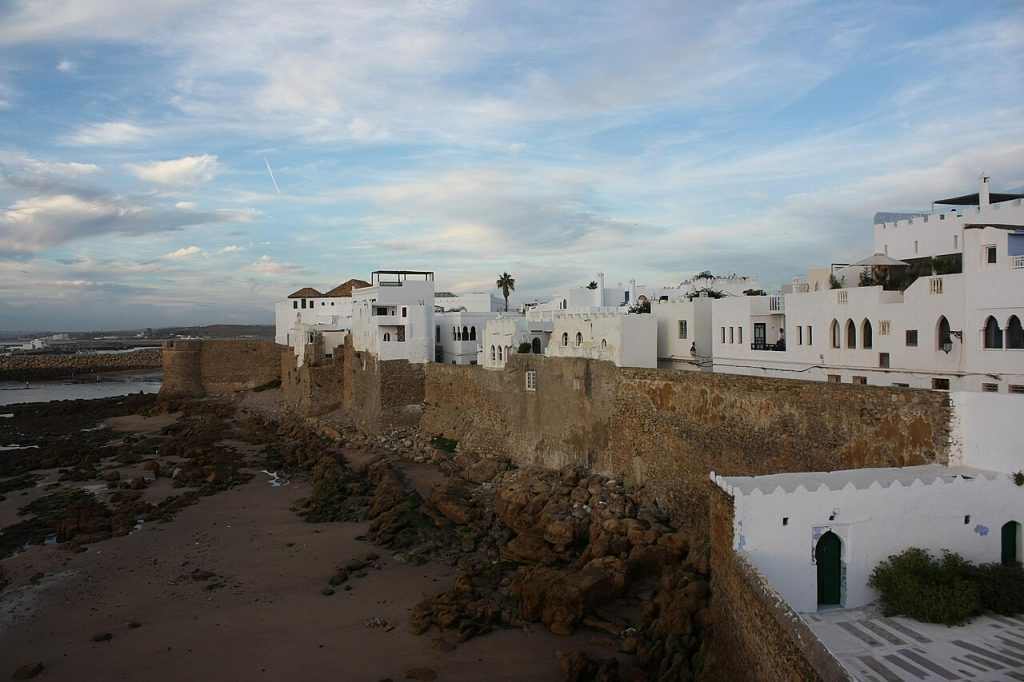 Whitewashed houses in the medina of Asilah Morocco