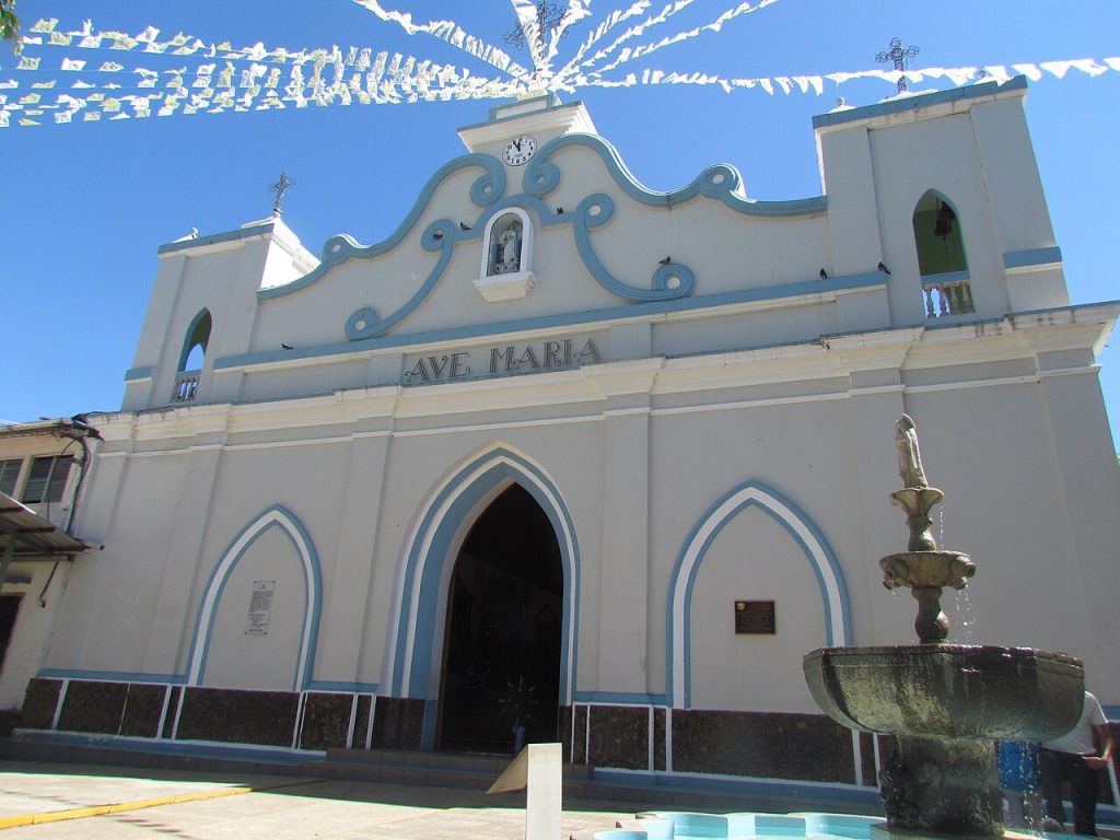 The blue and white parish church of Ataco