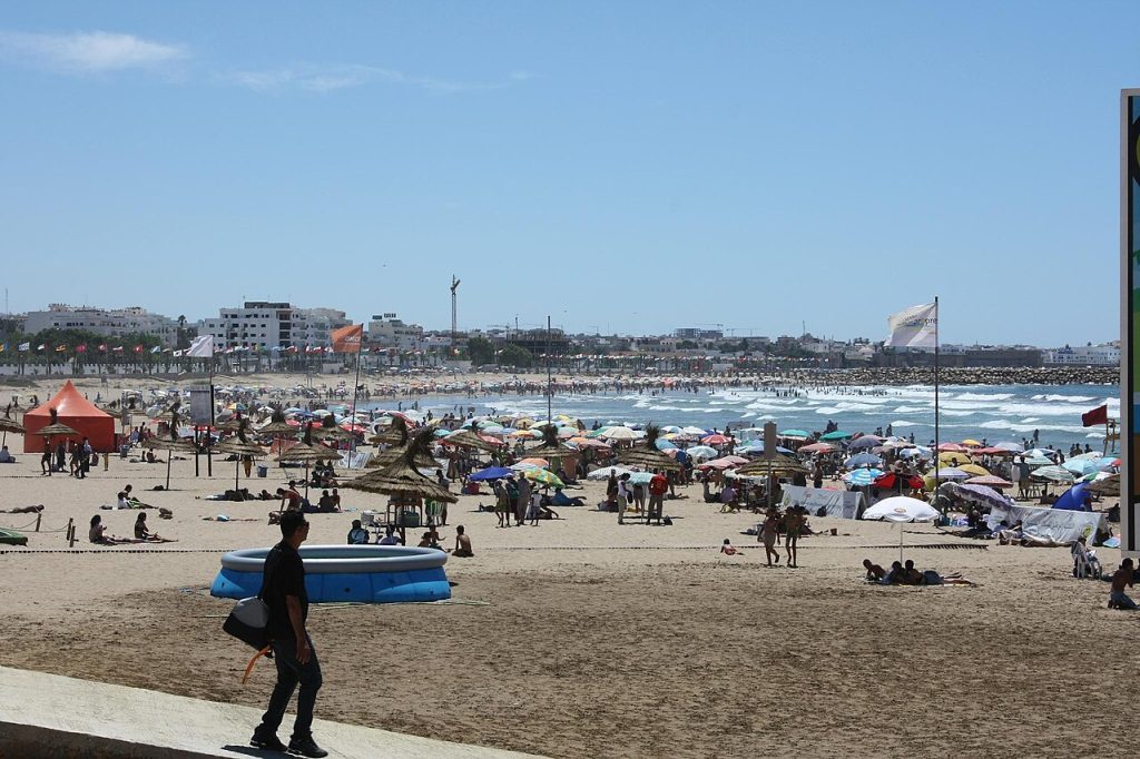 Sandy Atlantic beach on the northern Moroccan coast