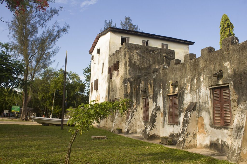 The old fort, a whitewashed building with thick walls