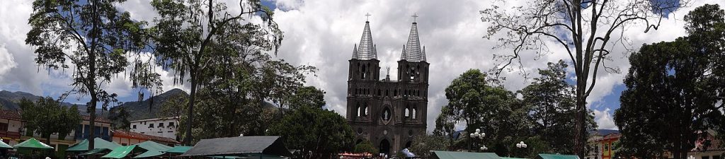 The neo-Gothic basilica rising above the main plaza