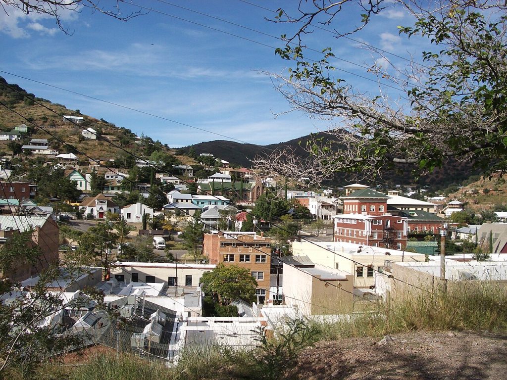 Bisbee Arizona houses climbing the hills of the Mule Mountains
