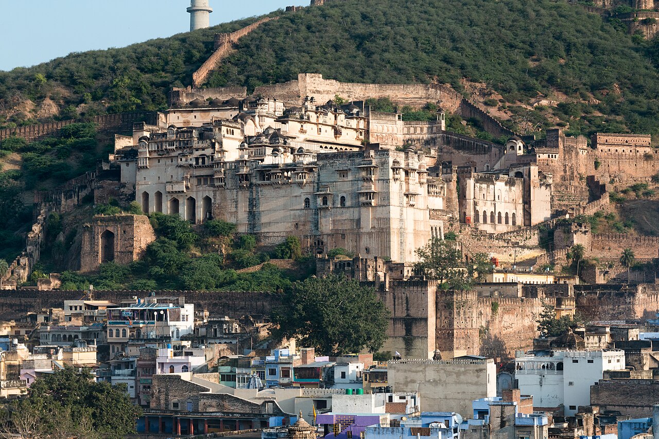 Old palace with balconies on a hillside