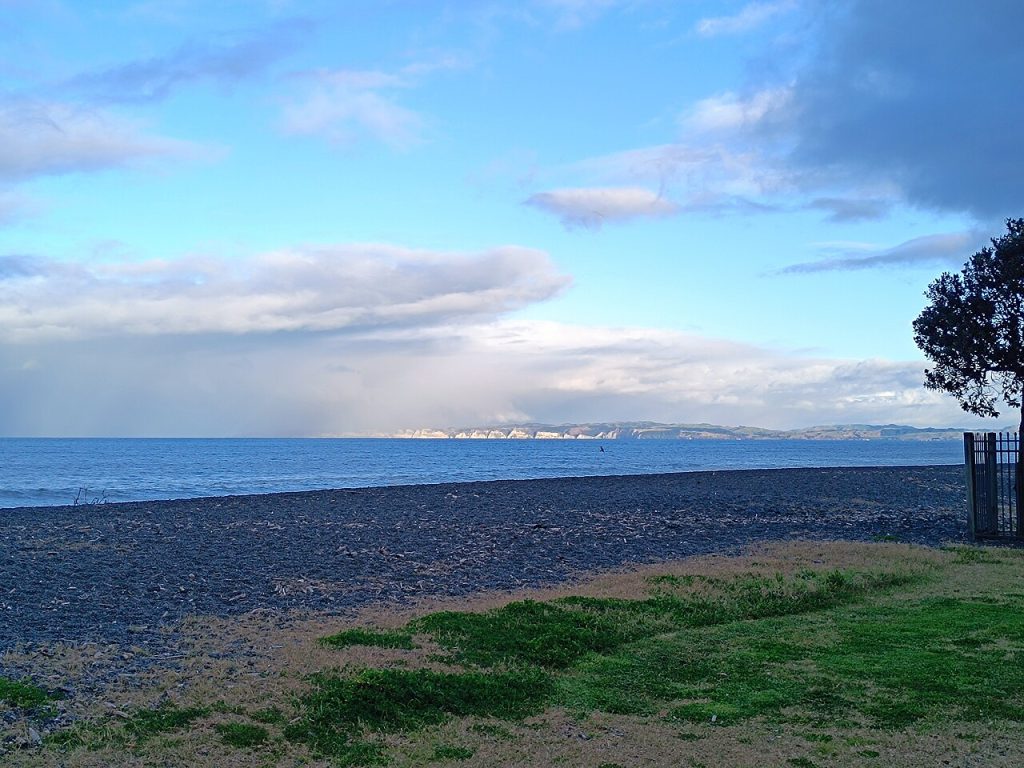 View across Hawke Bay toward Cape Kidnappers from the waterfront