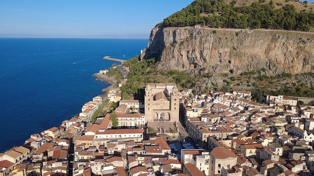 View over Cefalù and the coast from the top of La Rocca