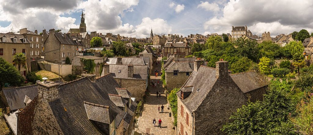 Panorama of the old town rooftops and ramparts