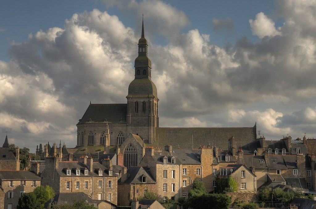 Dinan France Basilica of Saint-Sauveur seen from the ramparts