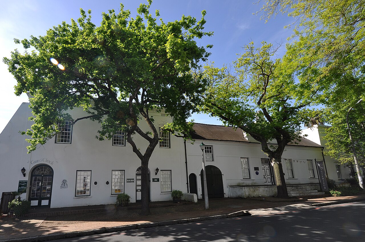 Old oak trees shading Dorp Street in Stellenbosch South Africa