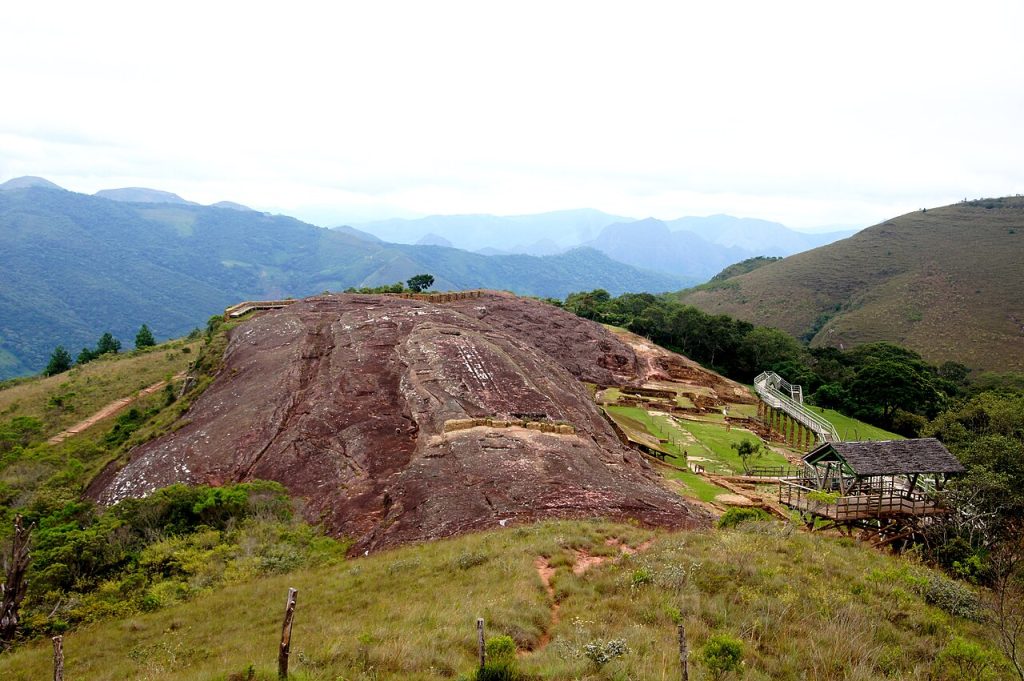 The great carved rock of El Fuerte de Samaipata on a hilltop
