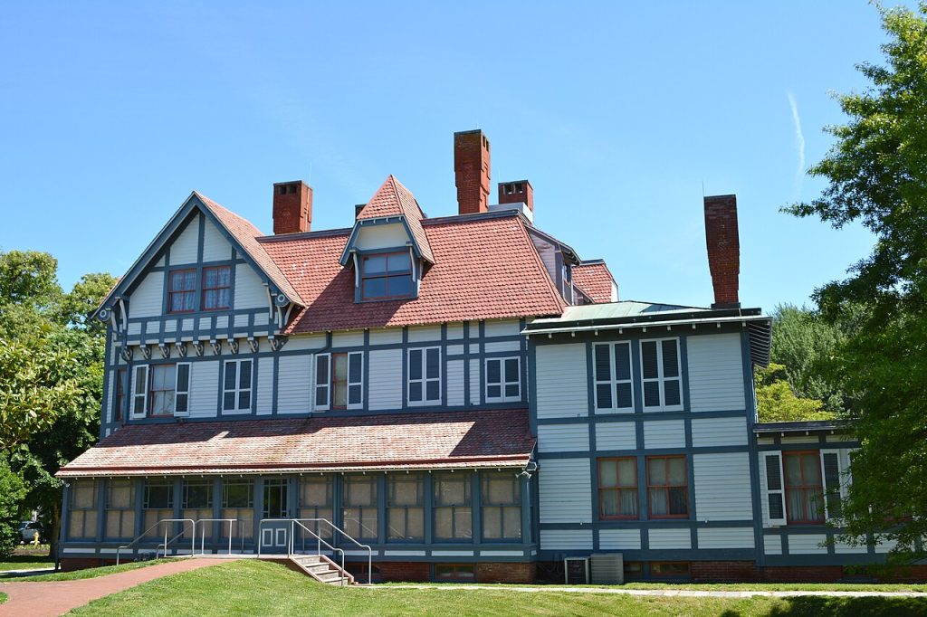 The Emlen Physick Estate, a Victorian mansion with a red roof