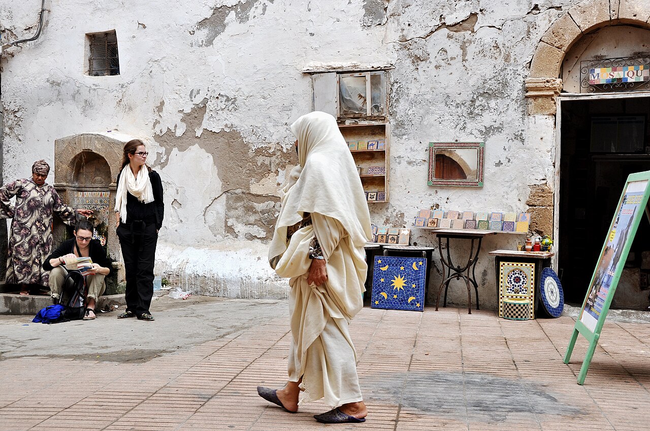 Square in the historic Mellah Jewish quarter of Essaouira