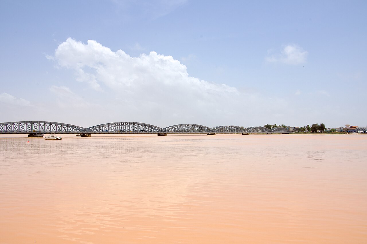 Faidherbe Bridge crossing the river to Saint-Louis Senegal