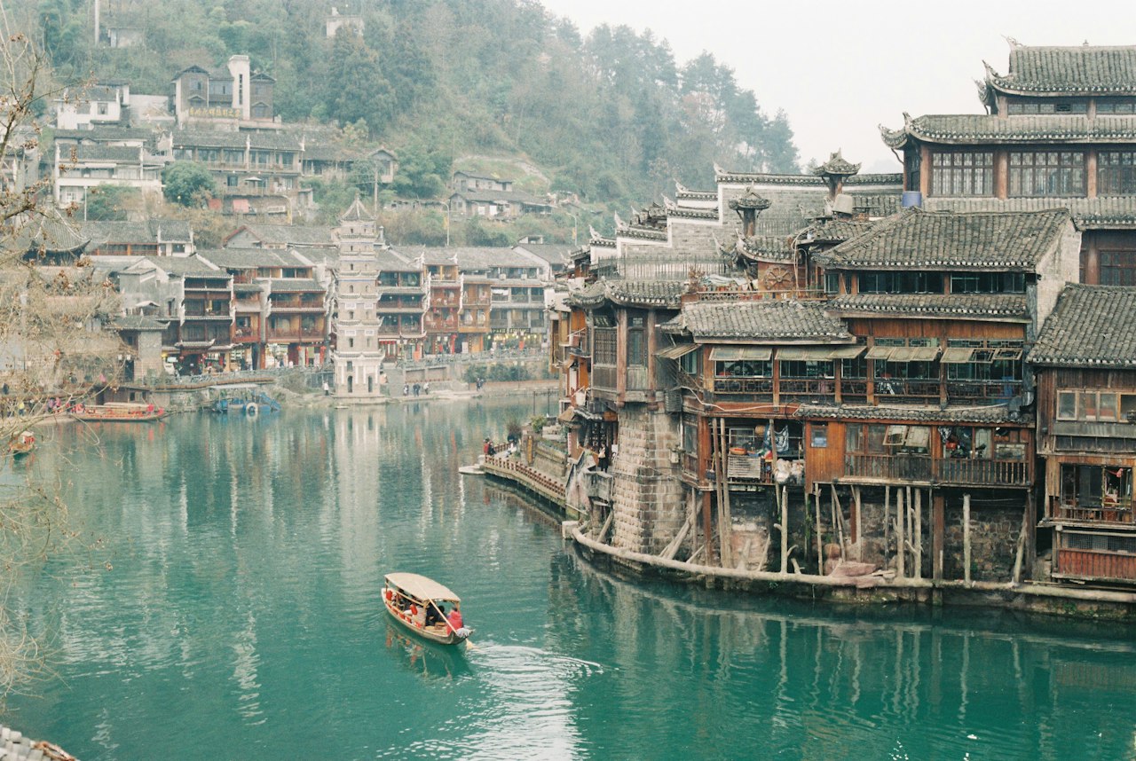 Fenghuang China stilt houses on the Tuojiang River