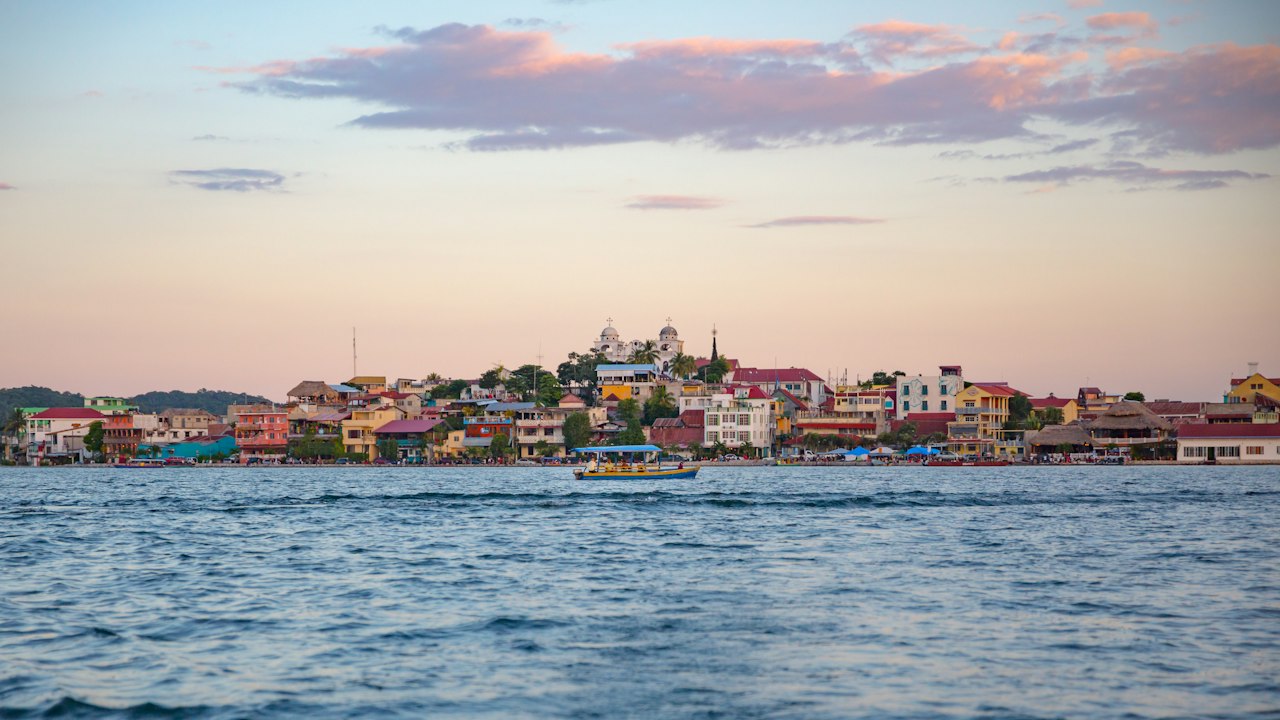 Flores Guatemala island town on the lake