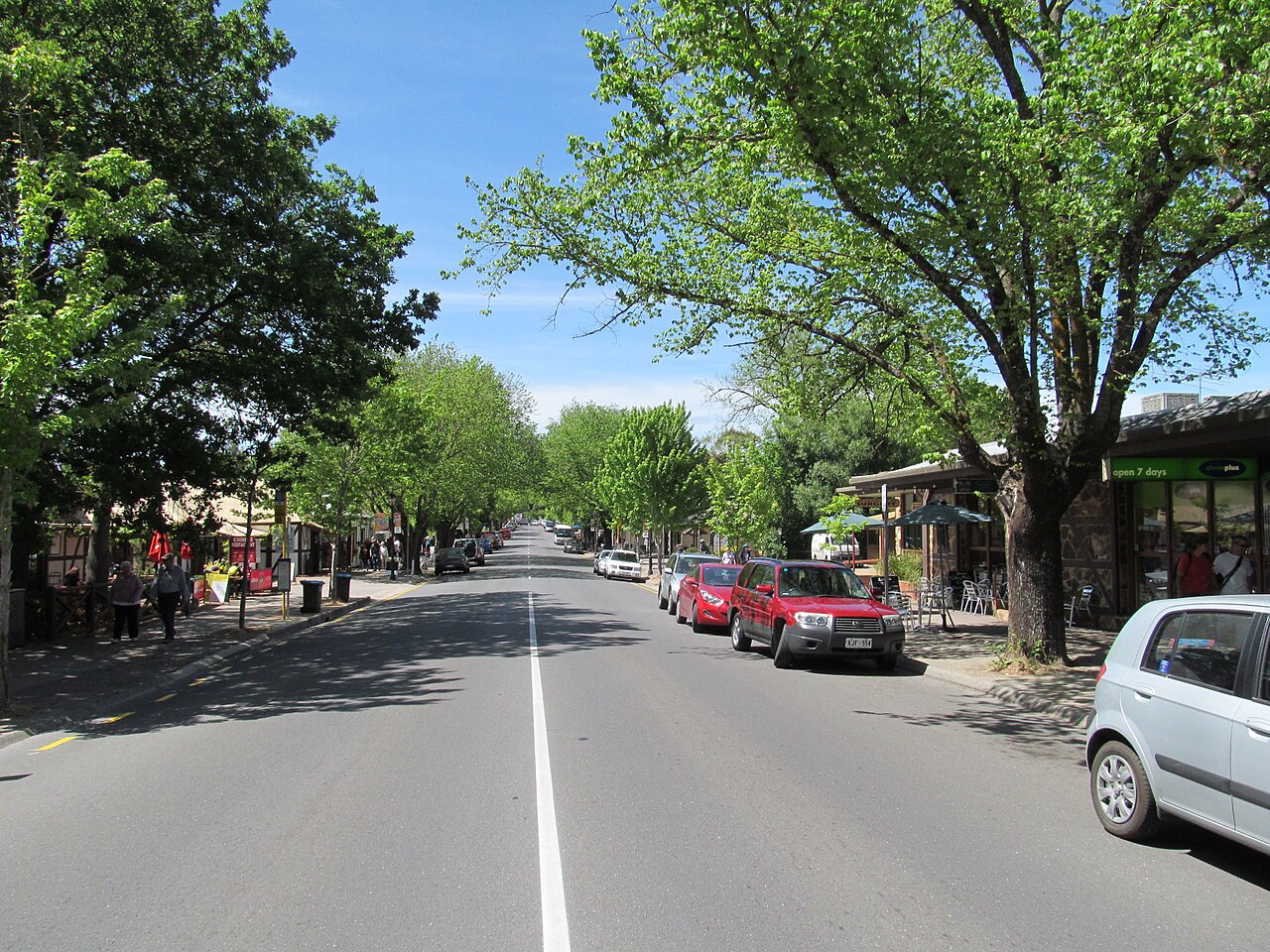 Historic buildings and shops along the main street of Hahndorf South Australia