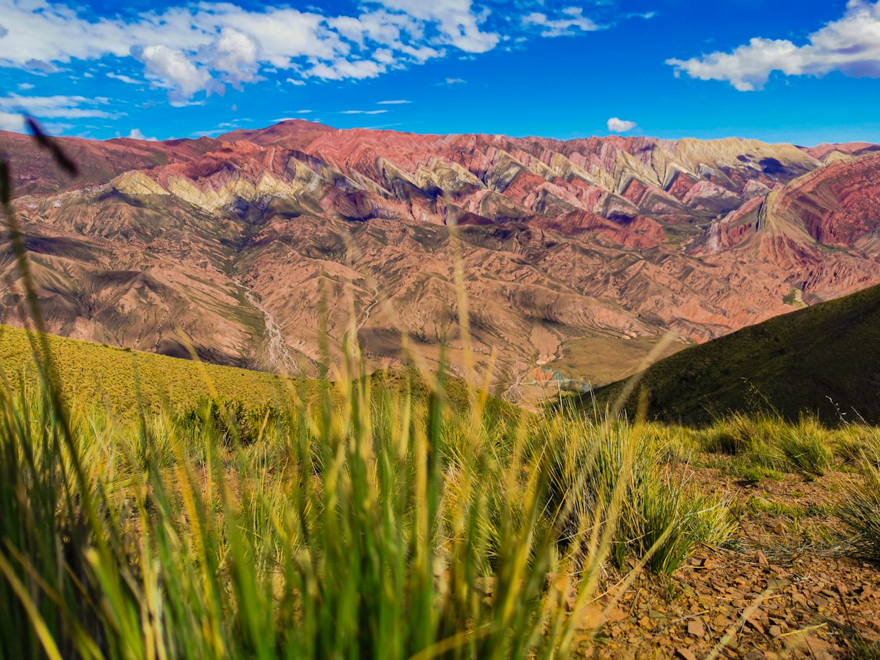 Humahuaca Argentina Hornocal hills with striped colors