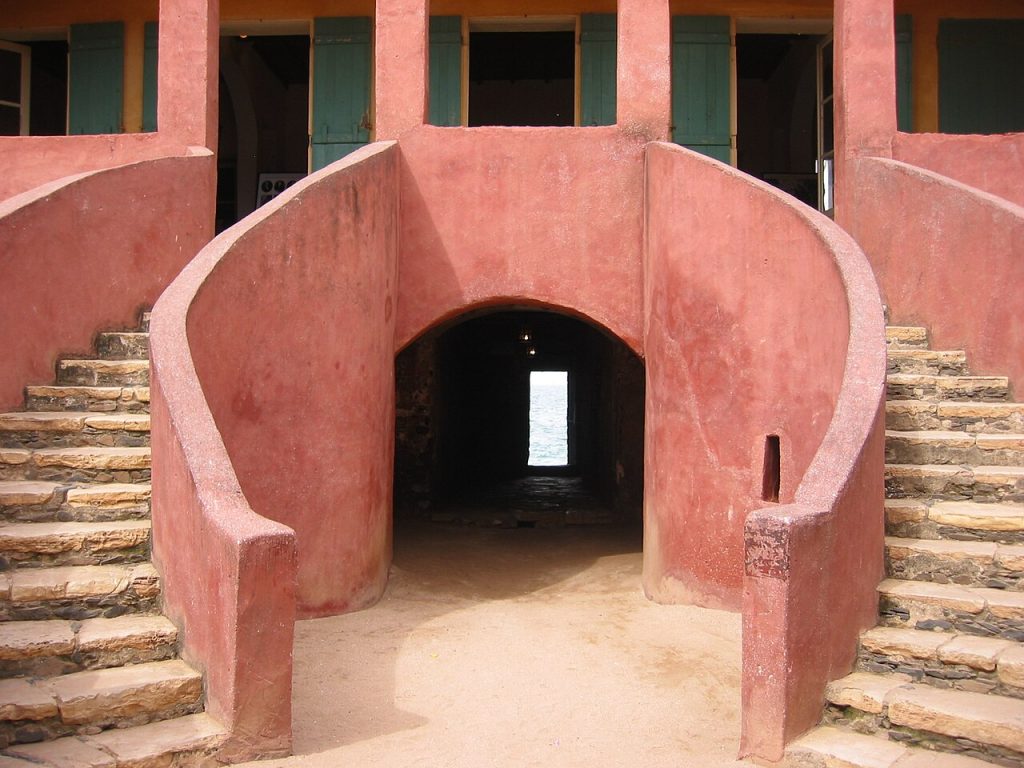 Curved twin staircases of the House of Slaves on Gorée Island