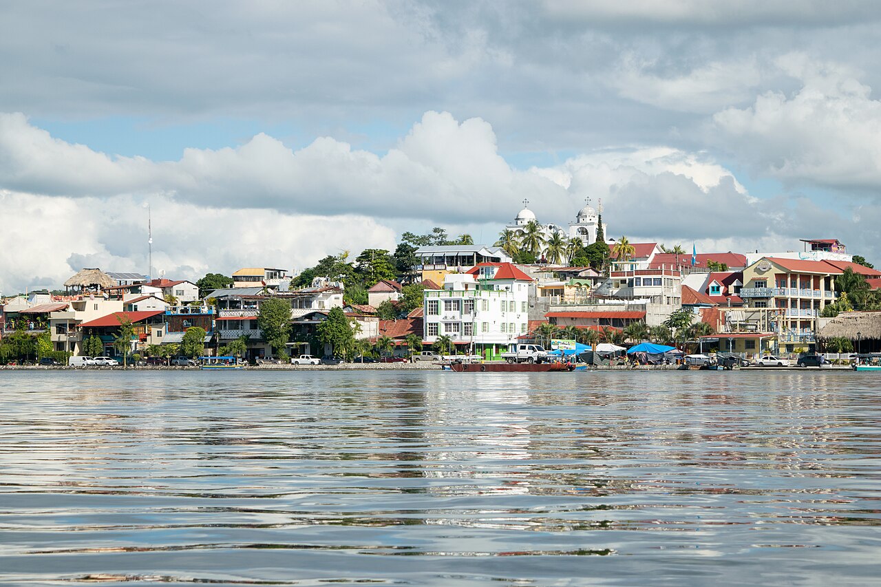Flores Guatemala seen from the lake