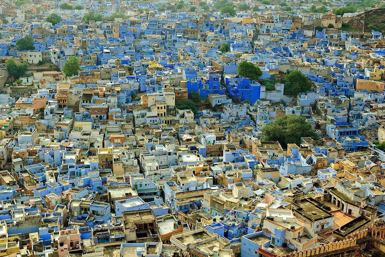 Maze of blue painted houses in Jodhpur old city