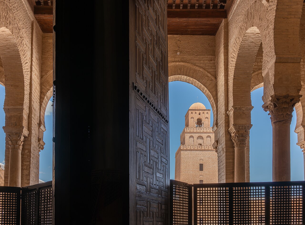 Square stone minaret of the Great Mosque