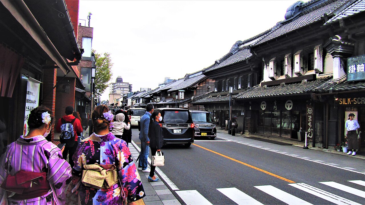 Kawagoe Japan Kurazukuri street with old clay warehouses