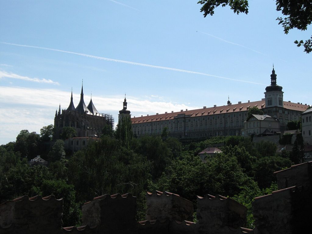 Kutná Hora church and Jesuit college seen from the Italian Court