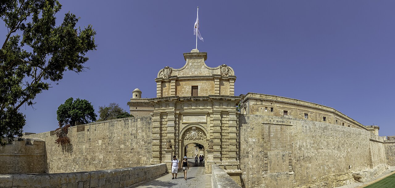 Baroque Main Gate leading into Mdina Malta