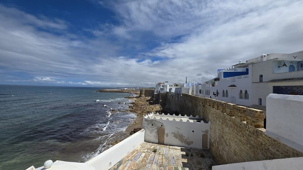 Stone ramparts of the old medina facing the ocean