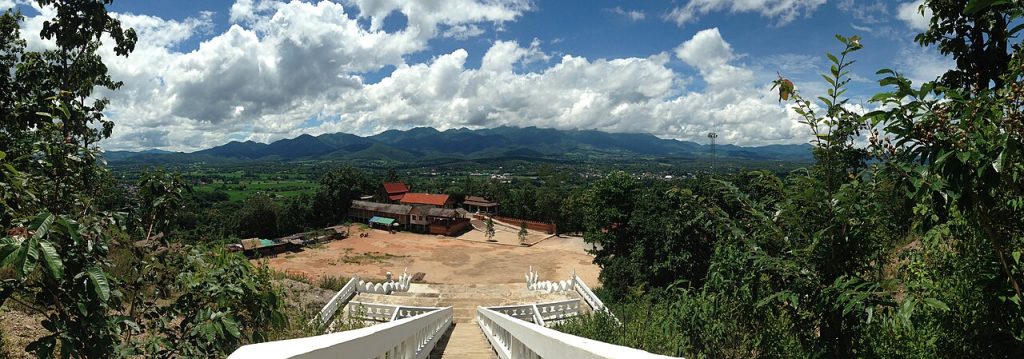 Pai Thailand panoramic view of the valley and mountains