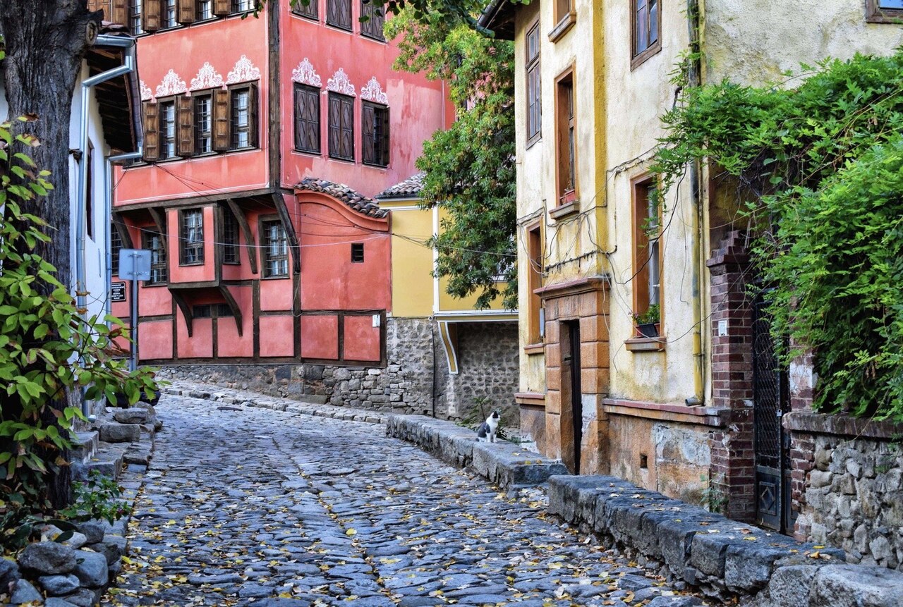 Colourful 19th century houses in the old town