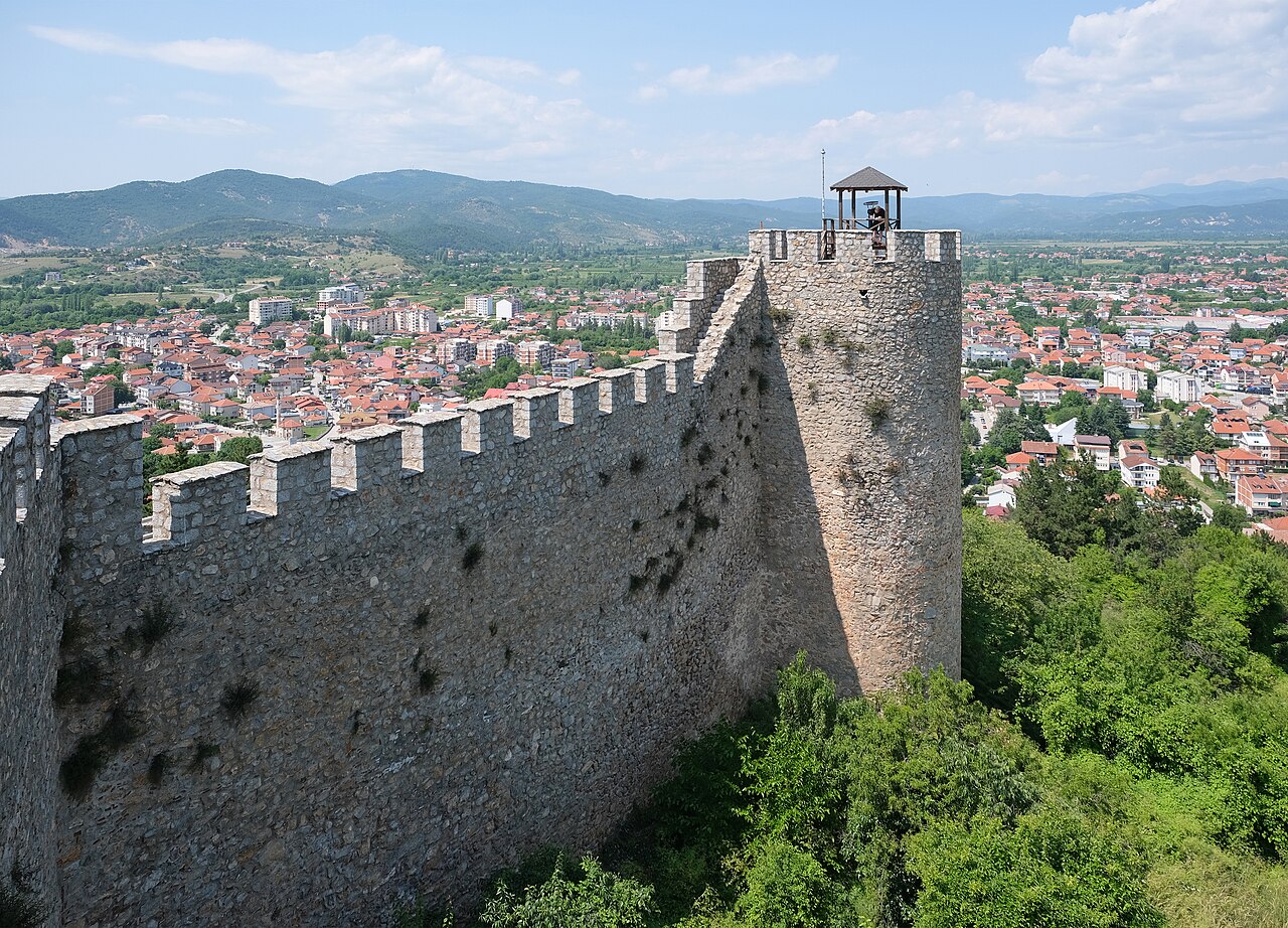 Stone walls of Samuel's Fortress on the hill above Ohrid