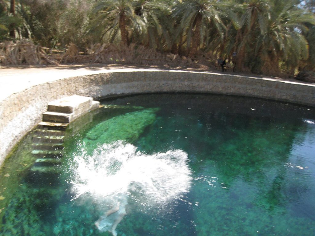 The stone-lined pool of Cleopatra's Spring